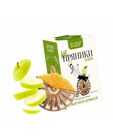 Печенье сдобное шоколадное "НЕ.ПРЯНИКИ" с яблоком 200 гр.
