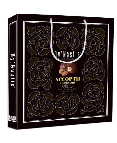 Конфеты с темным шоколадом "Ассорти с орехами" 210 гр.